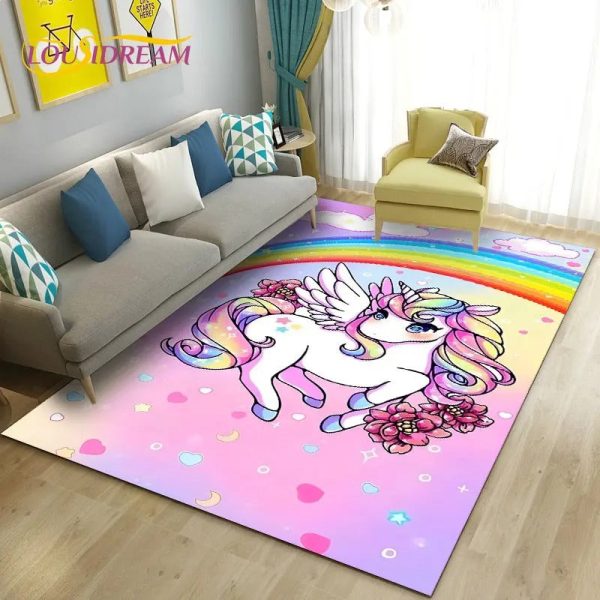 tapis licorne arc-en-ciel