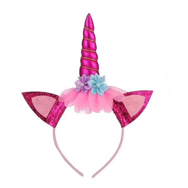 serre-tête licorne paillette rouge