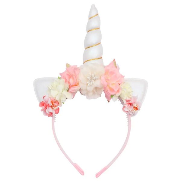 serre tete licorne blanc fleur