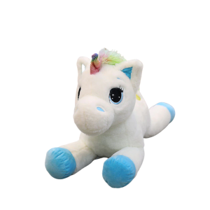 peluche licorne arc-en-ciel bleu