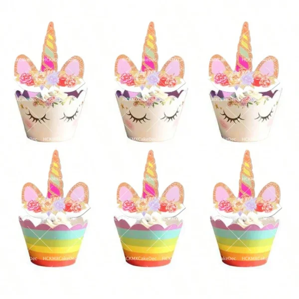 décorations pour cupcakes licorne