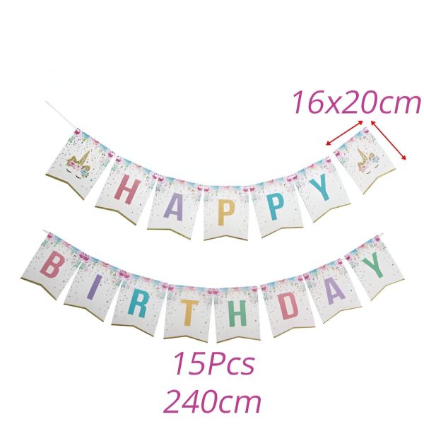 bannières de décoration pour anniversaire Licornes