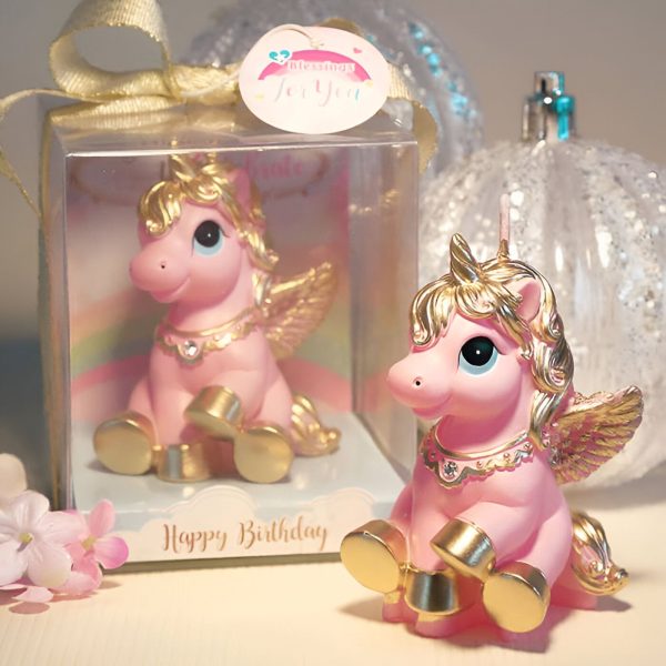 Bougie Licorne Rose