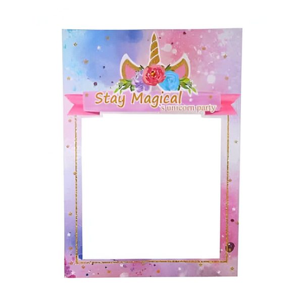 Cadre photo selfie licorne fête anniversaire