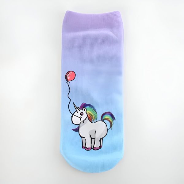 chaussettes courtes fantaisie Licorne et Ballon