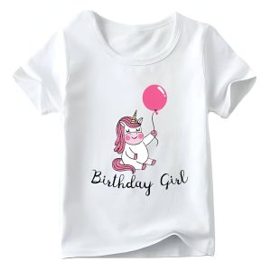 chemise licorne anniversaire ballon multicolore
