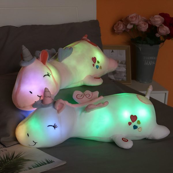 coussin lumineux licorne veilleuse