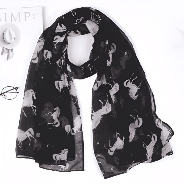 écharpe fantaisie motif Licorne pour femme