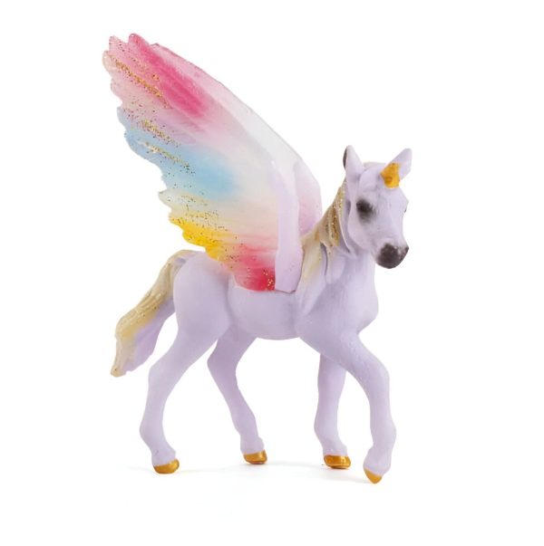 figurines de licornes avec ailes arc-en-ciel