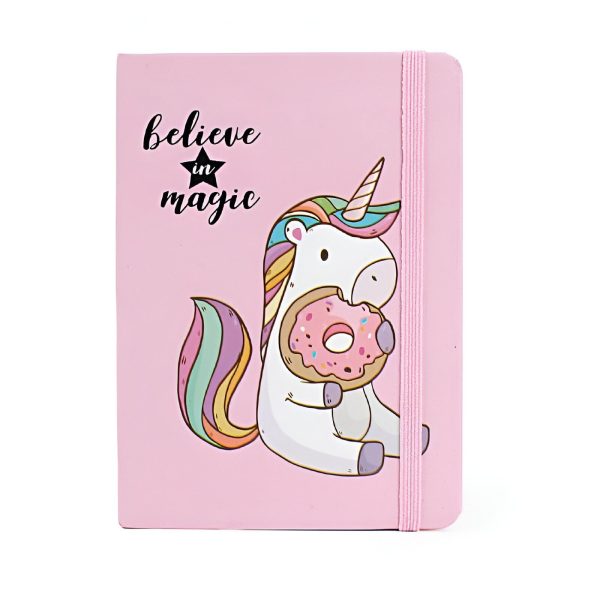 journal carnet rose licorne ligné