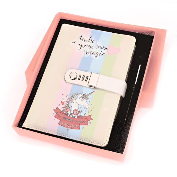 journal intime licorne arc-en-ciel secret