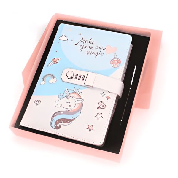 journal intime licorne avec cadenas