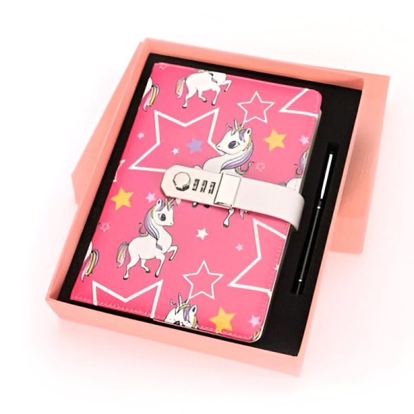 journal intime licorne avec cadenas à code