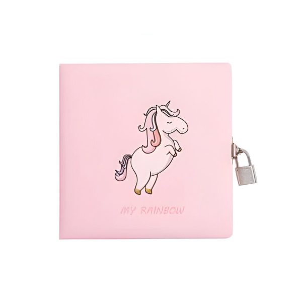 journal intime licorne avec serrure clé