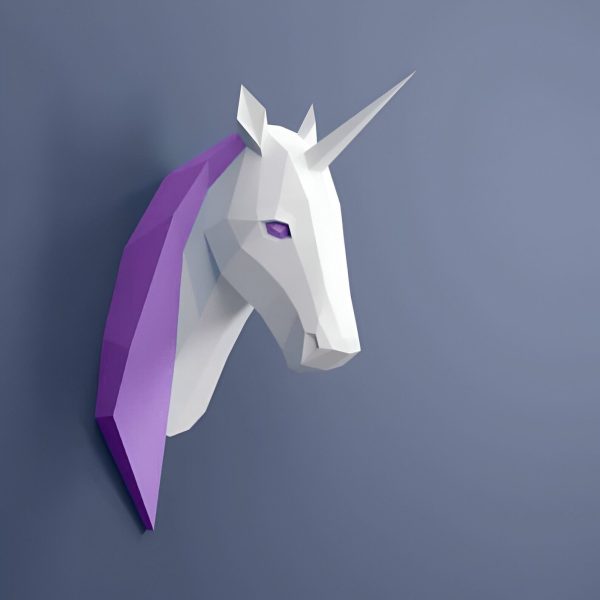 licorne en papier puzzle 3D
