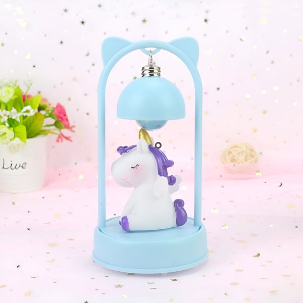 lampe de chevet licorne bleue