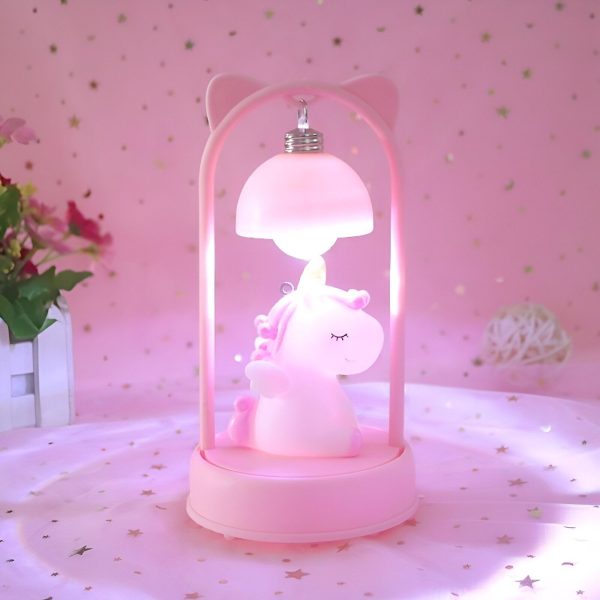 lampe de chevet licorne rose