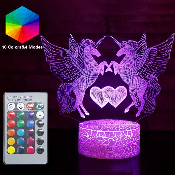 lampe LED licorne violette multicolore