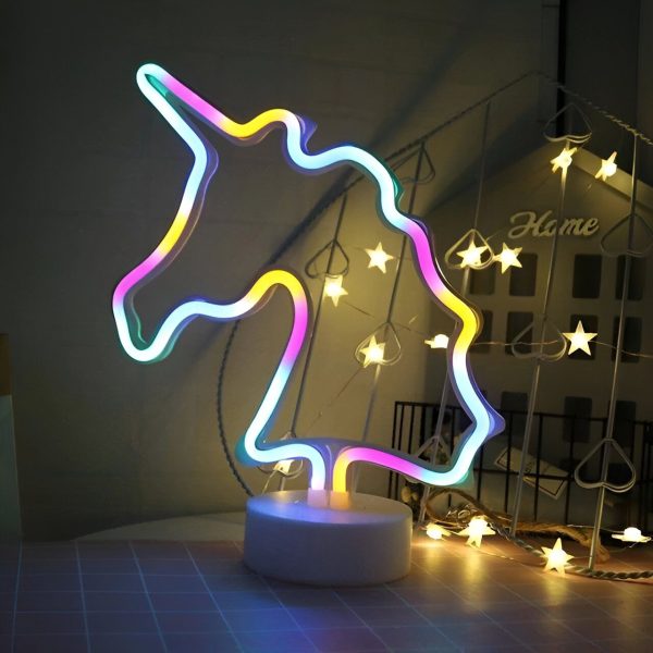 lampe LED néon licorne