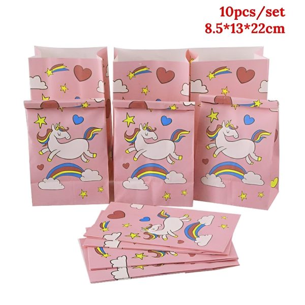 lot de sacs de fête peluche licorne rose anniversaire