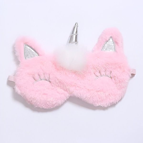 Masque de Nuit Licorne Rose en Peluche