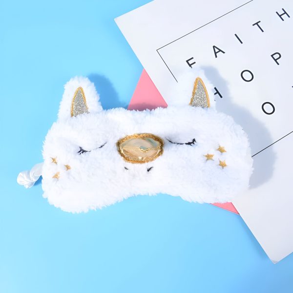 masque de sommeil licorne en fourrure douce