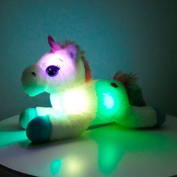 peluche licorne veilleuse led multicolore