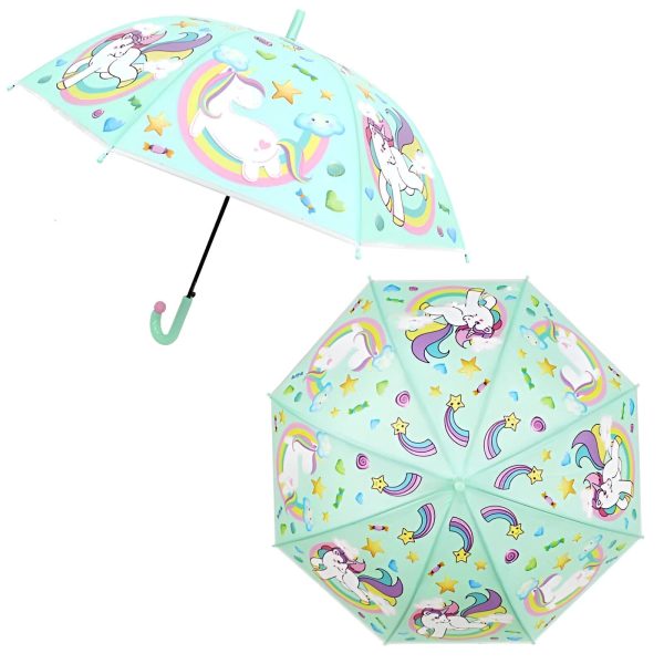 poignée de parapluie Licorne fantaisie multicolore
