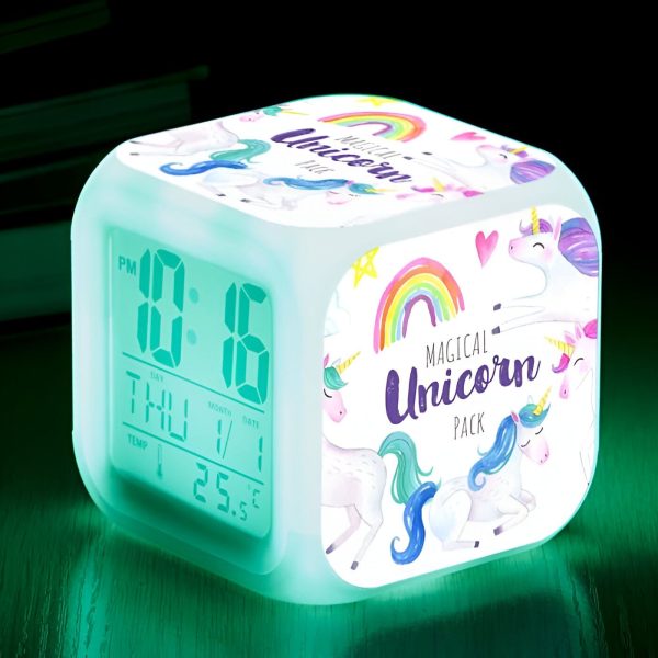 Réveil Veilleuse Licorne pour Enfants LED
