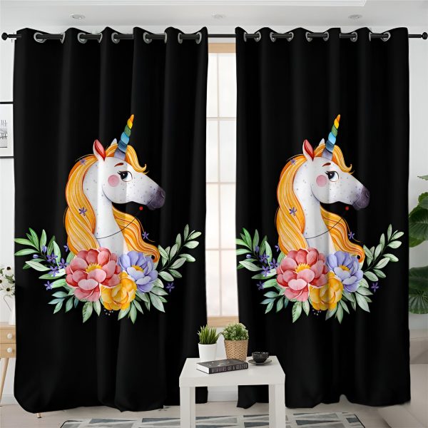 rideaux licorne occultants chambre enfant
