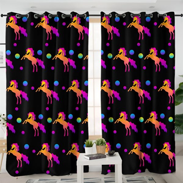 rideau licorne coloré pour chambre enfant