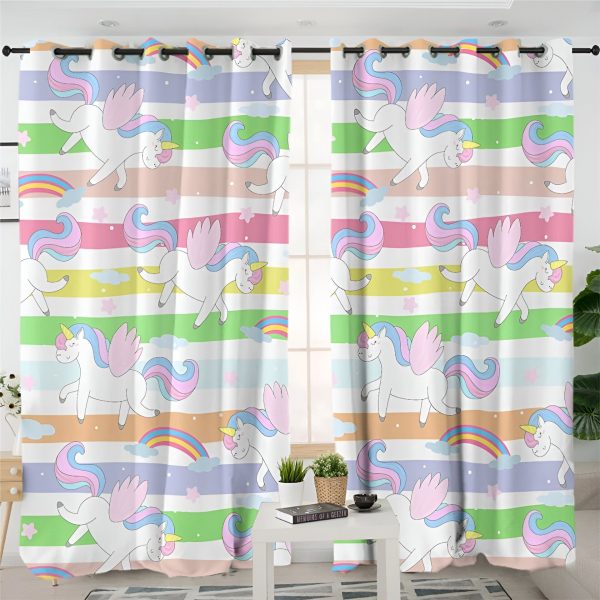 rideaux licorne colorés chambre enfant