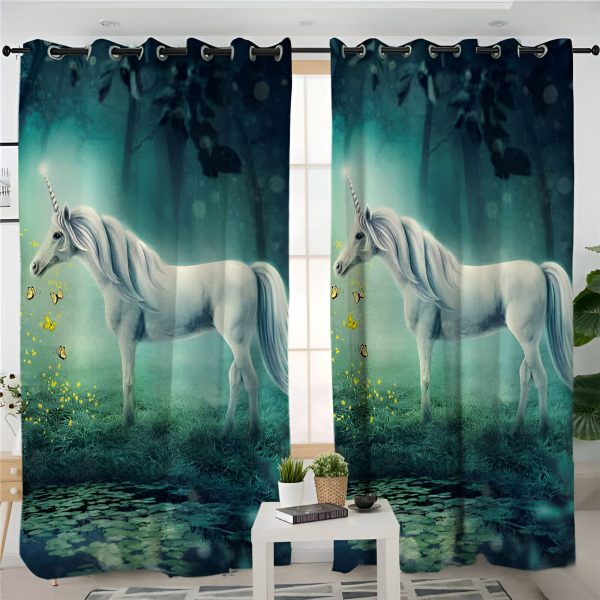 rideaux licorne enfants amusants