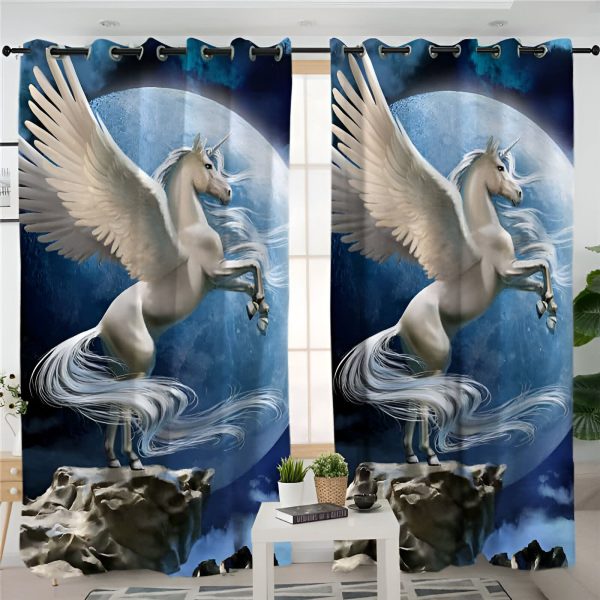 rideaux licorne pour chambre d'enfant