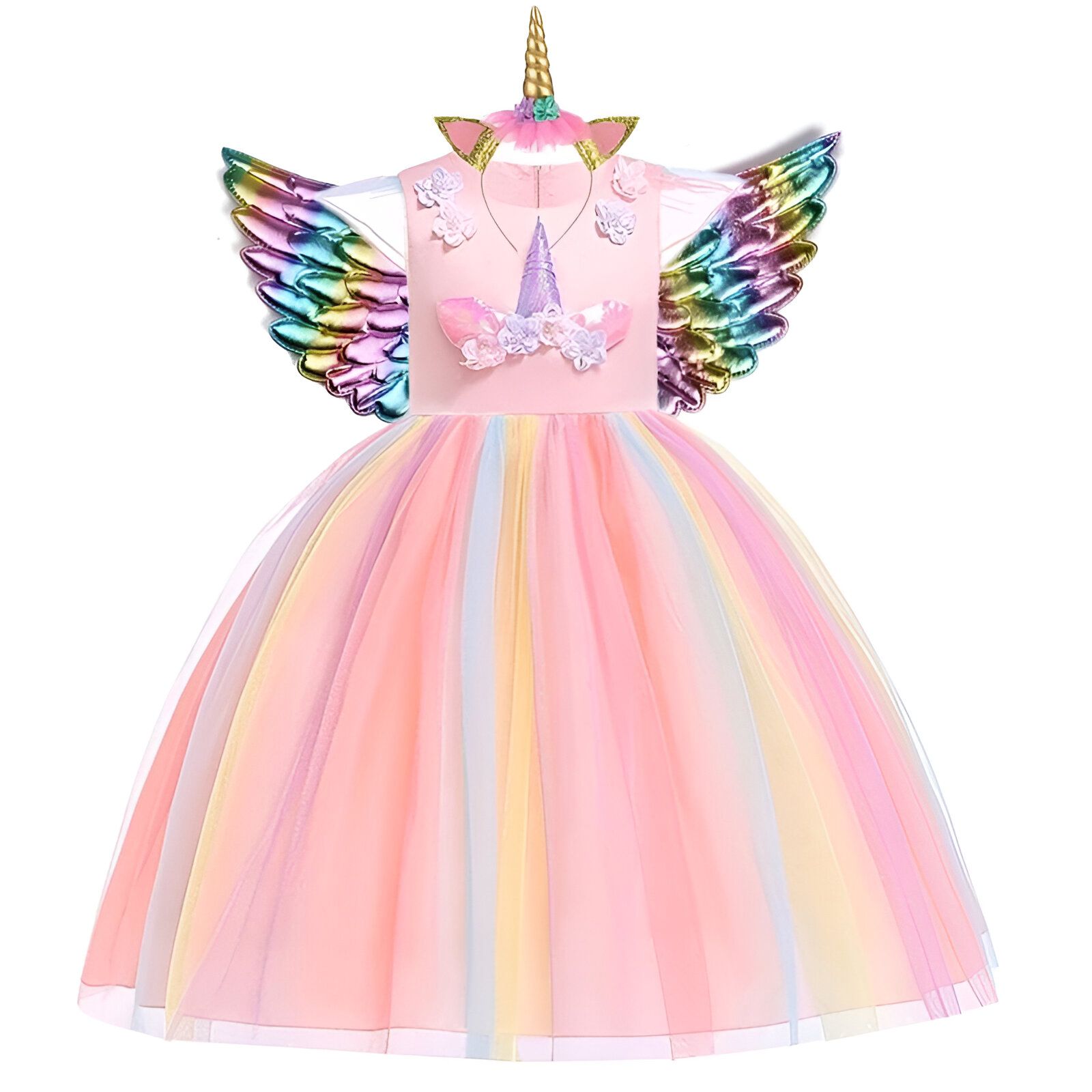 Robe Licorne Fille Anniversaire Multicolore