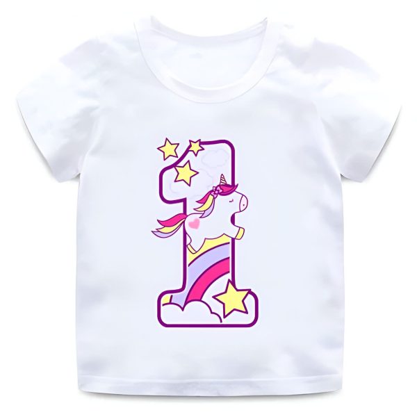 t-shirt anniversaire un an licorne