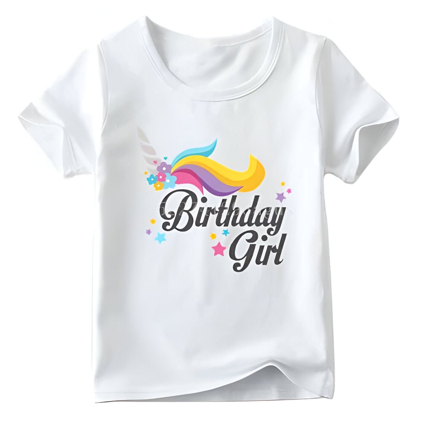 T-shirt Licorne crinière multicolore pour fille