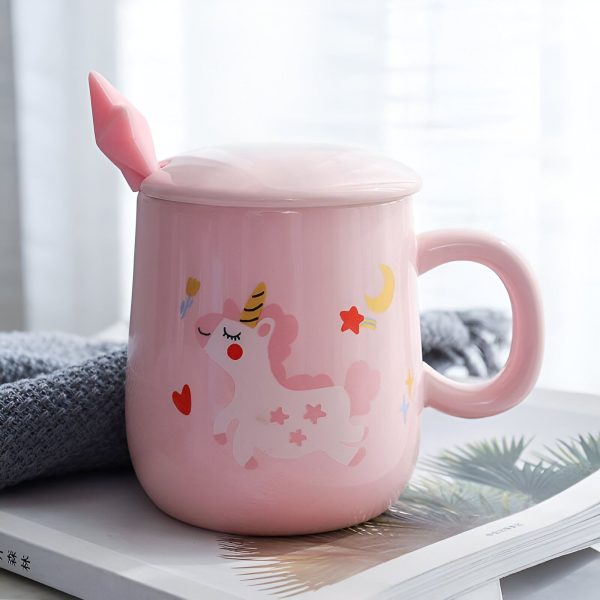 Tasse Licorne Magique avec Couvercle et Cuillère