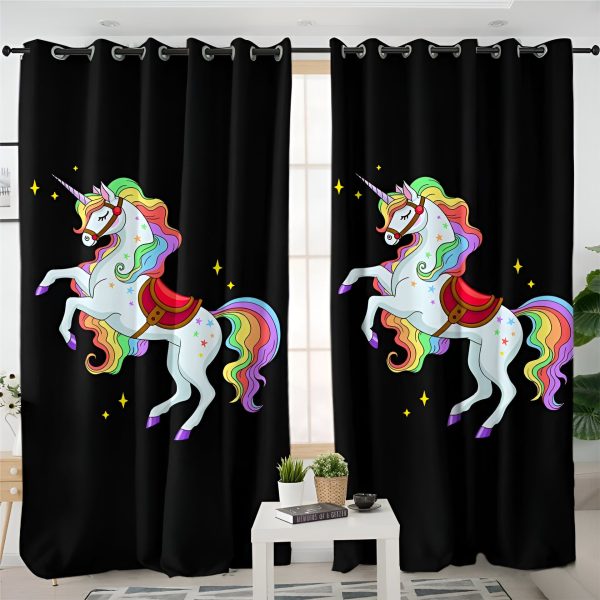 tissu pour rideaux à motif Licornes