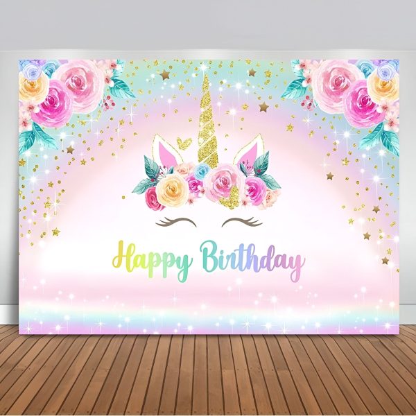 toile licorne anniversaire