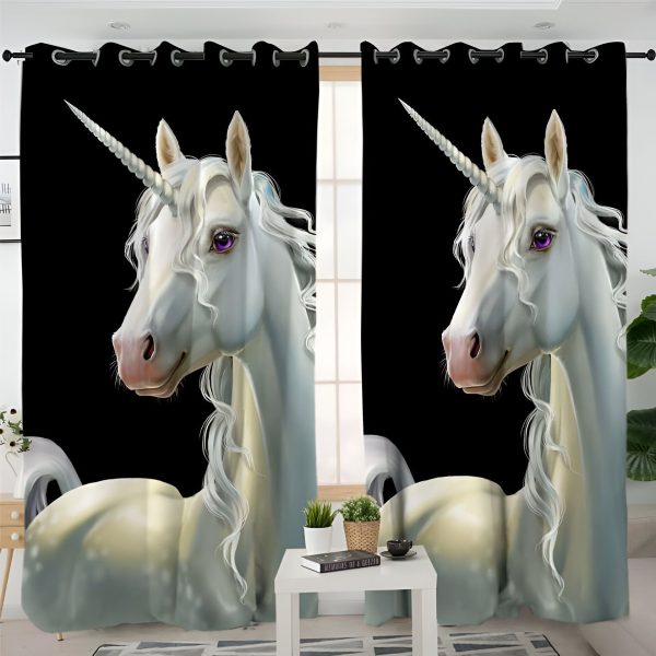 tringle à rideaux licorne décorative
