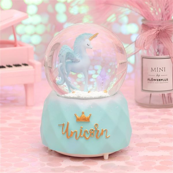 boule à neige magique Licorne bleue